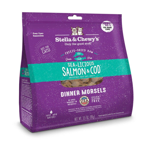 Stella & Chewy's Sealicious Salmon Cod Morsels 3.5oz Freeze-Dried Cat Dinner - Paw Naturals