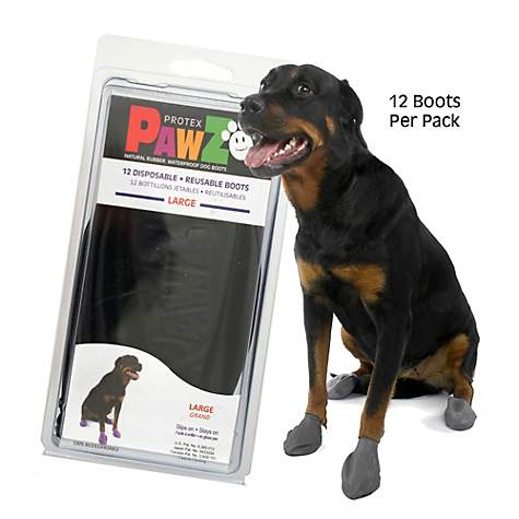 Pawz Black Rubber Dog Boots 12pk XL - Paw Naturals