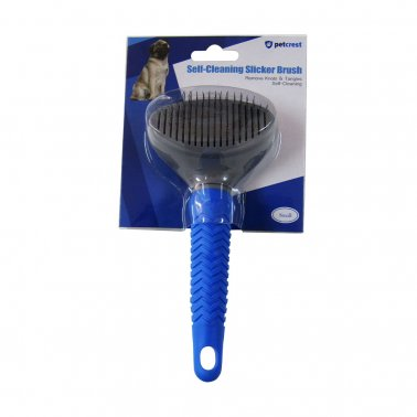Petcrest Self-Cleaning Slicker Brush Oval-Shape Grooming Tool - Paw Naturals