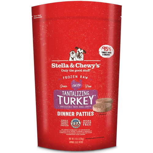 Stella & Chewy's Tantalizing Turkey Dinner Patties Raw Frozen Dog Food 3lb - Paw Naturals