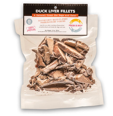 Fresh Is Best Freeze-Dried Duck Liver Fillets 3.5oz - Paw Naturals
