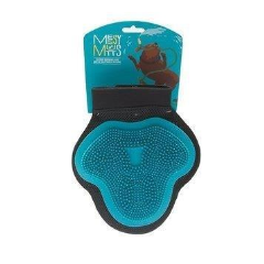 Messy Mutts Silicone Grooming Glove in Blue - Paw Naturals