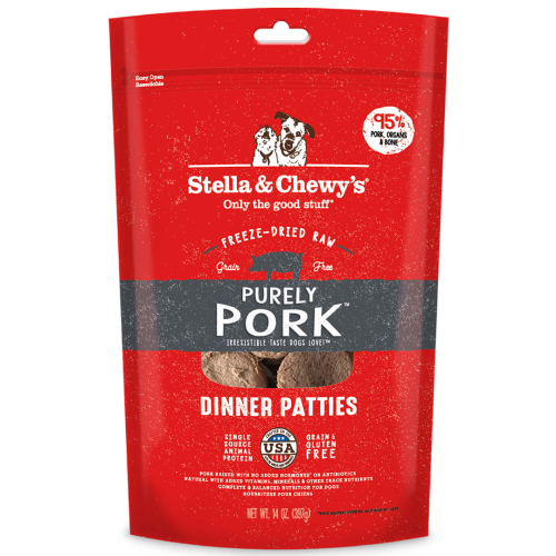 Stella & Chewy's Purely Pork Freeze-Dried Raw Dinner Patties 14oz - Paw Naturals