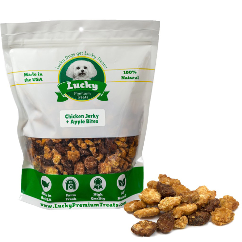 Lucky Premium Treats Chicken with Apple Jerky Bites