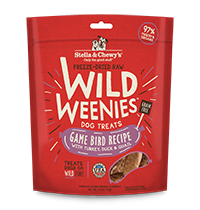 Stella & Chewy's Wild Weenies Game Bird 3.25oz Freeze-Dried Raw Dog Treats