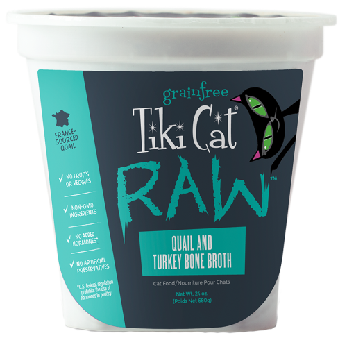 Tiki Pet Raw Frozen Quail & Turkey Bone Broth Cat Food