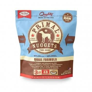 Primal Raw Frozen Quail Dog Food 3lb - Paw Naturals
