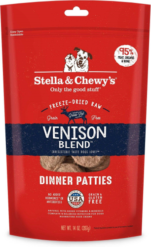 Stella & Chewy's Venison Blend Dinner Patties Raw Freeze-Dried Dog Food 14oz - Paw Naturals