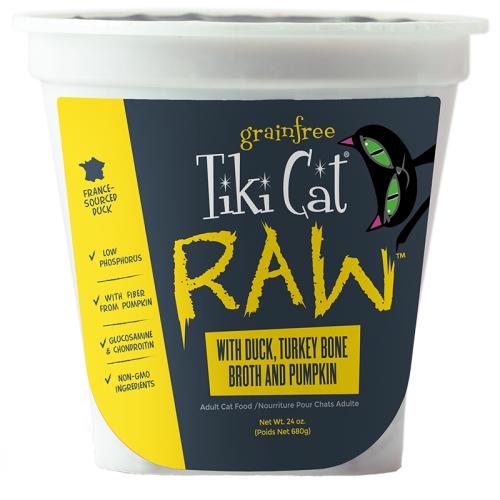 Tiki Pet Raw Frozen Duck, Turkey Bone Broth And Pumpkin Cat Food