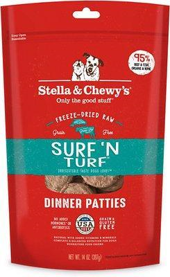 Stella & Chewy's Surf & Turf Dinner Patties Raw Freeze-Dried Dog Food 14oz - Paw Naturals