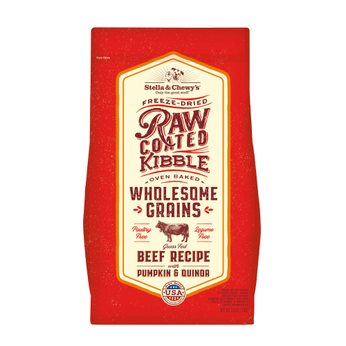 Stella & Chewy's Wholesome Grain Raw-Coated Baked Kibble Grass-Fed Beef With Pumpkin & Quinoa Dry Dog Food - Paw Naturals
