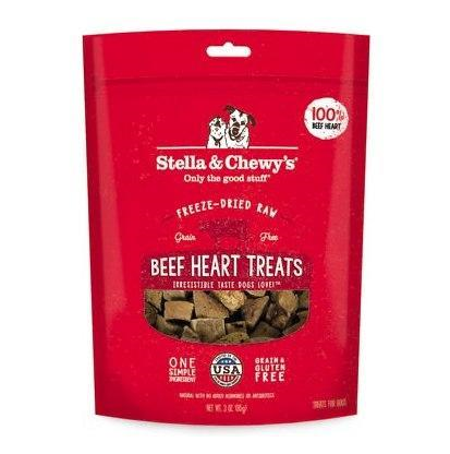 Stella & Chewy's Freeze Dried Beef Hearts Treat Dog 3oz