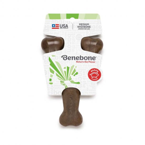 Benebone Wishbone Bacon Flavor Dog Chew Toy Medium - Paw Naturals