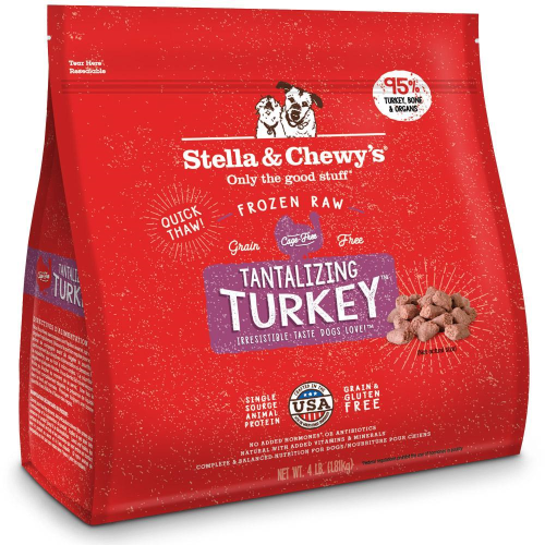 Stella & Chewy's Morsels Raw Frozen Dog Food 4LB Turkey - Paw Naturals