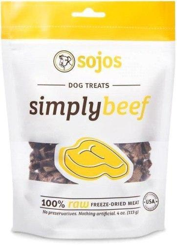 Sojos Simply Meat Beef 4oz Freeze-Dried Dog Treats - Paw Naturals