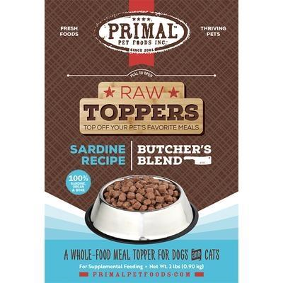 Primal Butcher's Blend Raw Frozen Toppers for Dogs & Cats 2LB Sardine - Paw Naturals