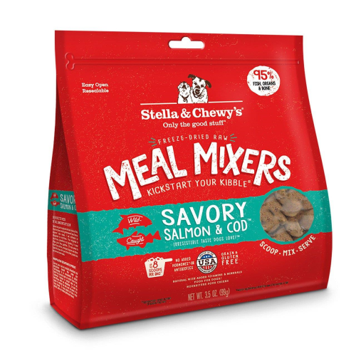 Stella & Chewy's Meal Mixer Savory Salmon & Cod Raw Freeze-Dried Dog Food 3.5oz - Paw Naturals