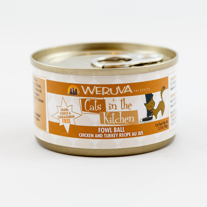 Weruva Cats In The Kitchen Wet Cat Food 3.2oz Can / Fowl Ball - Paw Naturals