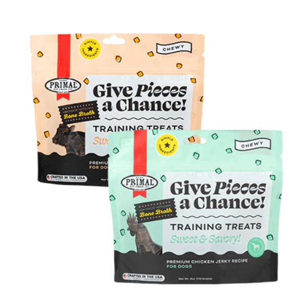 Primal Give Pieces a Chance Jerky Training Treats 4oz - Paw Naturals