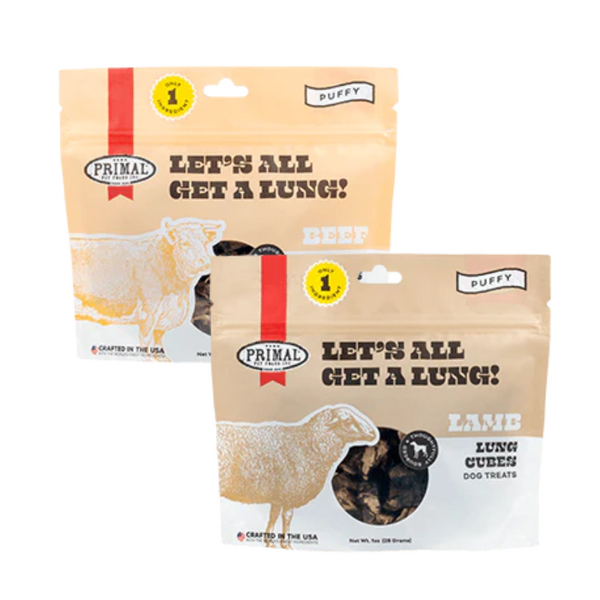 Primal Let's All Get A Lung Dehydrated Treats 1oz - Paw Naturals