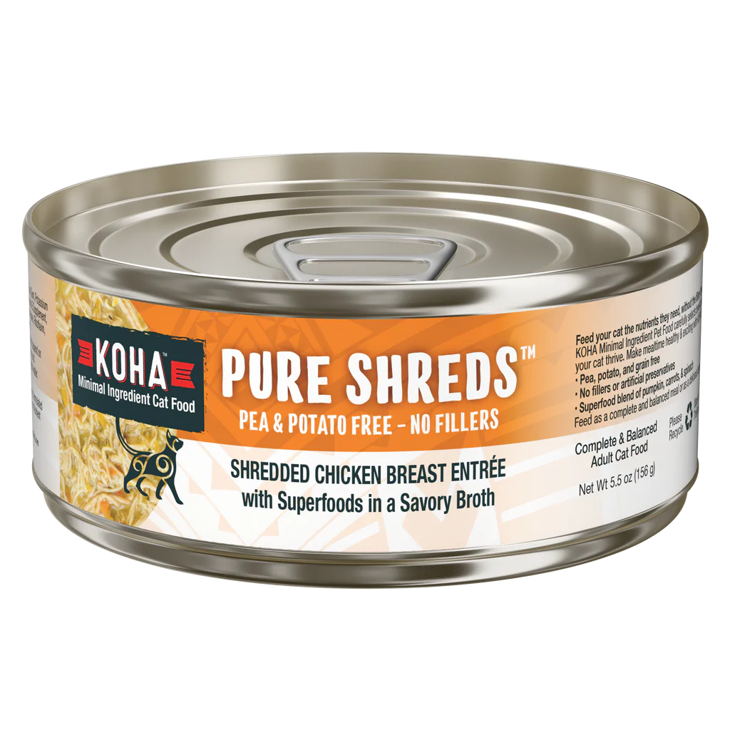 Koha Pure Shreds Canned Cat Food 5.5oz Chicken - Paw Naturals
