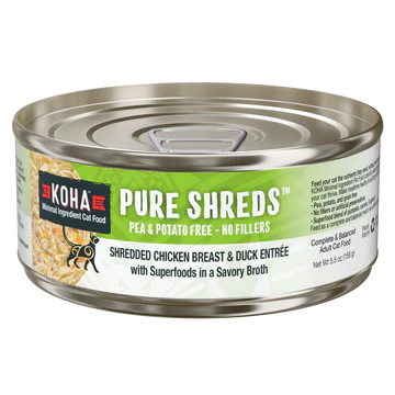 Koha Pure Shreds Canned Cat Food 5.5oz Chicken & Duck - Paw Naturals