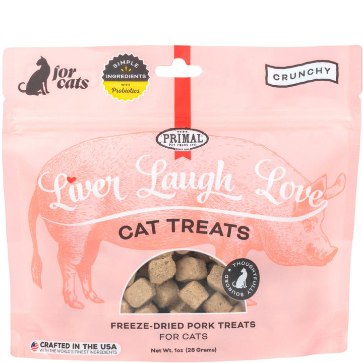 Primal Liver Laugh Love Pork Freeze-Dried Cat Treats 1oz - Paw Naturals