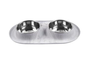 Messy Mutts Marble Silicone Feeders Double 1.5 Cup - Paw Naturals