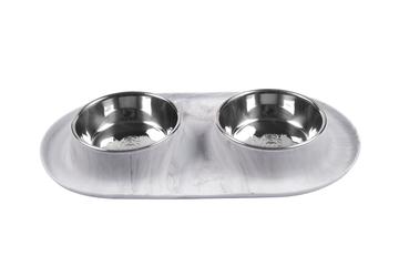 Messy Mutts Marble Silicone Feeders Double 1.5 Cup - Paw Naturals