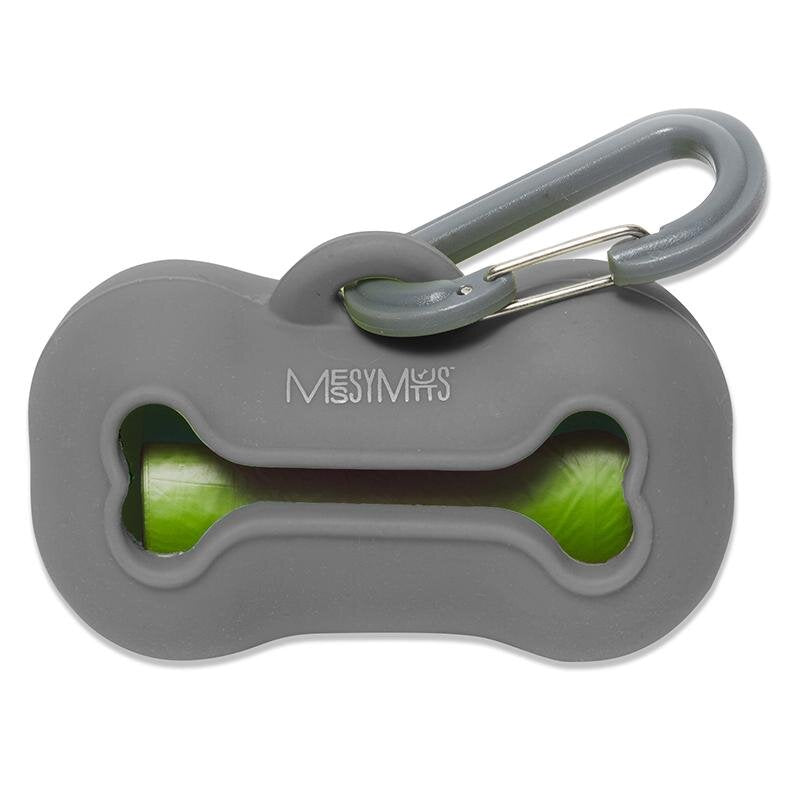 Messy Mutts Silicone Pet Waste Bag Holder Grey - Paw Naturals