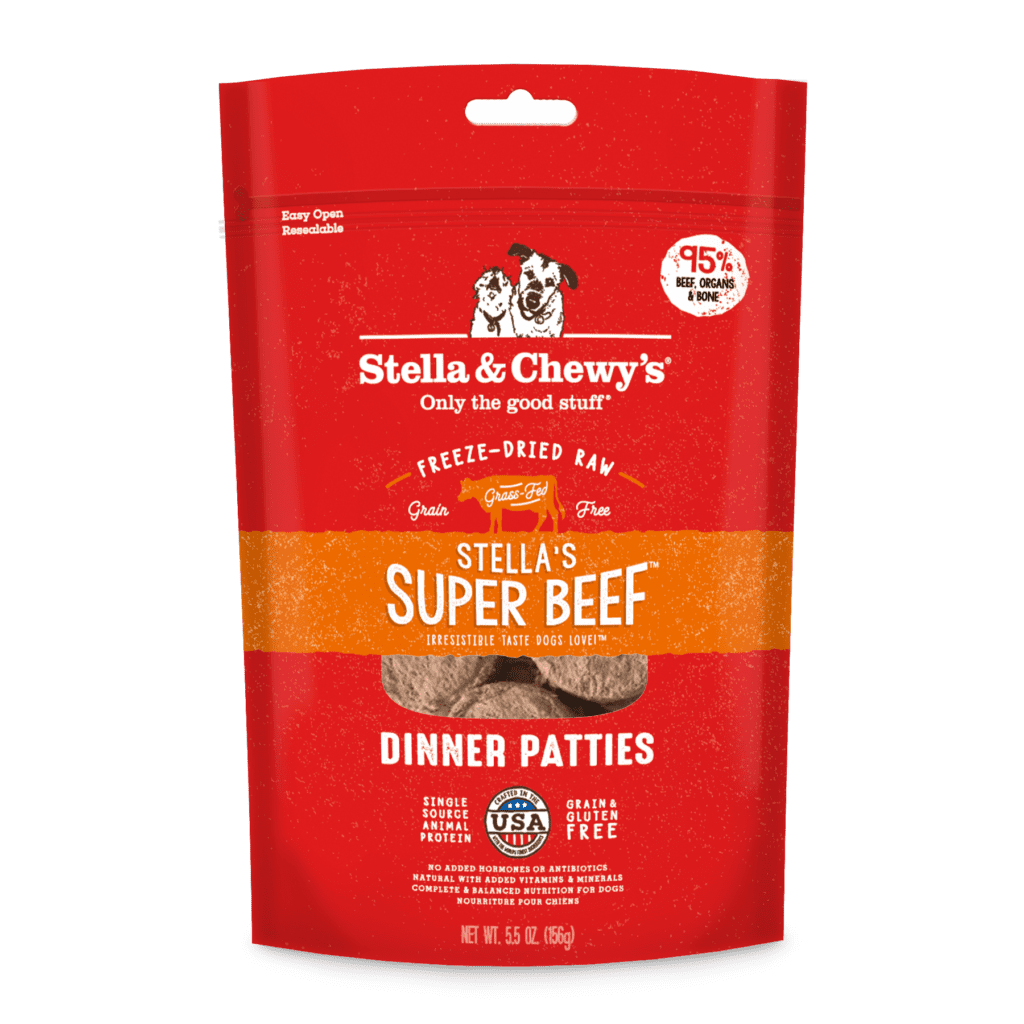 Stella & Chewy's Stella's Super Beef Dinner Patties Raw Freeze-Dried Dog Food 5.5oz - Paw Naturals