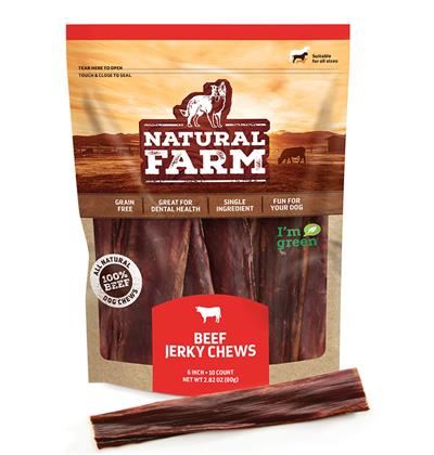 Natural Farm 6" Beef Jerky 10pk Dog Treats