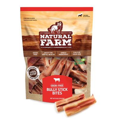Natural Farm Odor-Free Bully Stick Bites 8oz Dog Treats