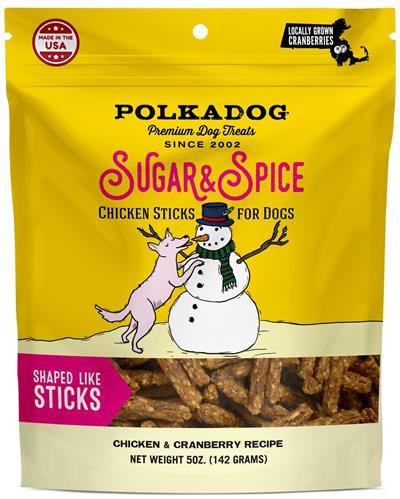 PolkaDog Bakery Limited Edition Holiday Chicken & Cranberry Sugar & Spice 5oz Bag Treats
