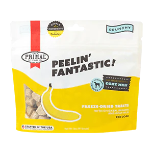 Primal Freeze-Dried Goat Milk Dog Treats 2oz Peelin' Fantastic - Chicken & Banana - Paw Naturals
