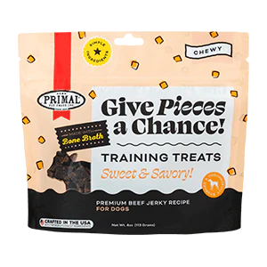 Primal Give Pieces a Chance Jerky Training Treats 4oz Pork - Paw Naturals