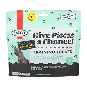 Primal Give Pieces a Chance Jerky Training Treats 4oz Chicken - Paw Naturals