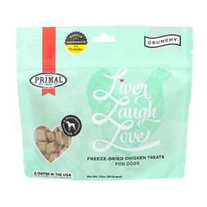Primal Liver Laugh Love Freeze-Dried Dog Treats 1.5oz Chicken - Paw Naturals