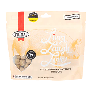 Primal Liver Laugh Love Freeze-Dried Dog Treats 1.5oz Pork - Paw Naturals