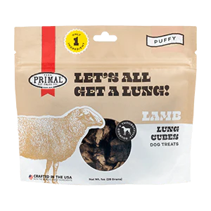 Primal Let's All Get A Lung Dehydrated Treats 1oz Lamb - Paw Naturals