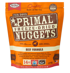 Primal Raw Freeze-Dried Dog Food Beef 14oz - Paw Naturals