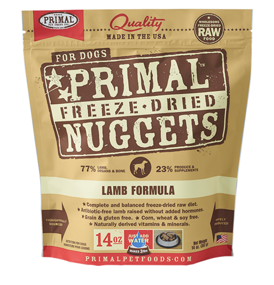 Primal Raw Freeze-Dried Dog Food Lamb 14oz - Paw Naturals