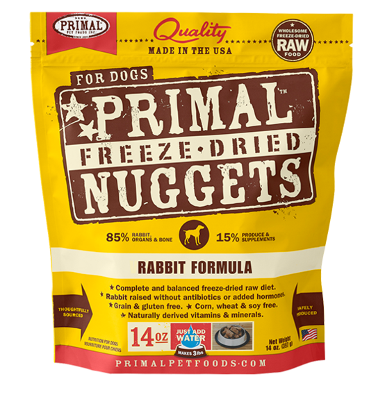 Primal Raw Freeze-Dried Dog Food Rabbit - Paw Naturals