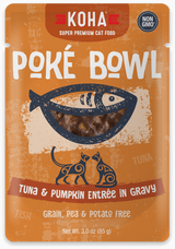 Koha Poke Bowl Entree in Gravy 2.8oz Cat Pouches Tuna & Pumpkin - Paw Naturals