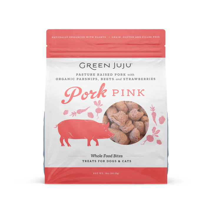Green Juju Freeze-Dried Whole Food Bites Pork Pink for Dogs & Cats 18oz - Paw Naturals