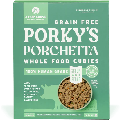 A Pup Above Whole Food Cubies Grain Free Porky's Porchetta Dry Dog Food 2lb - Paw Naturals