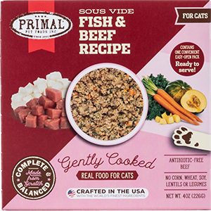 Primal Sous Vide Gently Cooked for Cats Fish & Beef - Paw Naturals