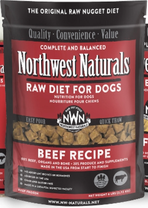 Northwest Naturals Raw Frozen Nuggets Dog Food 6LB Beef - Paw Naturals