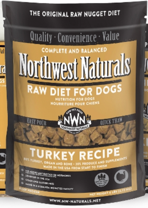 Northwest Naturals Raw Frozen Nuggets Dog Food 6LB Turkey - Paw Naturals
