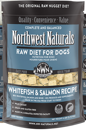 Northwest Naturals Raw Frozen Nuggets Dog Food 6LB Whitefish & Salmon - Paw Naturals